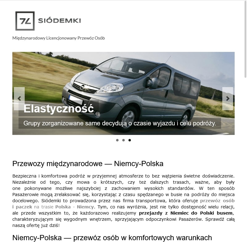 Przewóz osób polska niemcy cennik